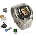 Quad Band Stainless Steel Wrist Watch Mobile Phone W968 With 2.0mp Camera And Bluetooth
